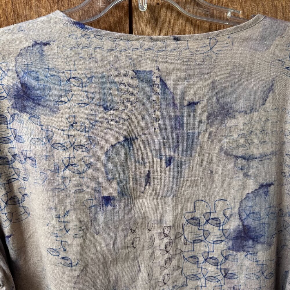 EUC Tianello Xander Print- Linen Voile Avlyne Long Sleeve Blouse in Women's XL - Picture 7 of 9